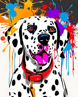 Dalmatian dog beautiful, shocking, maximalist, ultra quality, color splash art, 8k