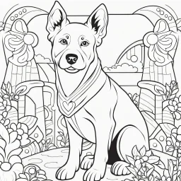 coloring book page of a dog