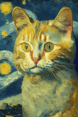 Portrait of a cat by Van Gogh