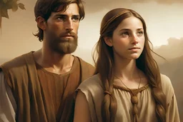 A young man and woman from the days of Noah