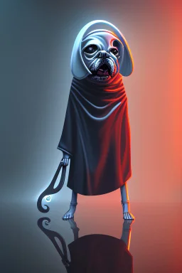 grim reaper dog, 4k, trending art, weird perspective, mirrors, reflection, water, smoke