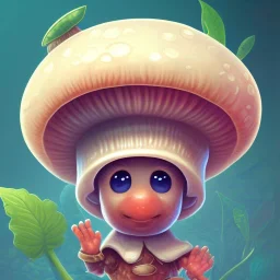 mushroom with cute face