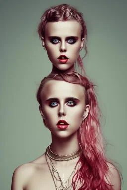 danish singer mø, high light , red tones,