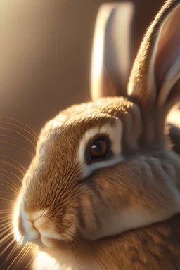 close up of a bunny. Natural light, global illumination,