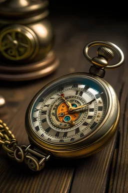Create an image of a vintage Hermes pocket watch with a beautiful patina, showcasing the rich history and character.