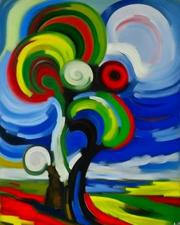 White cloudy cyclones painted by Alexej von Jawlensky