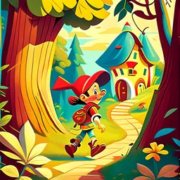 Illustration estilo comic Pinocchio flat side 2/3