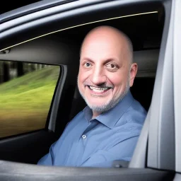 Jim Cramer inside Toyota Prius