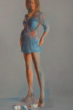 Full body portrait, painting, medium shot lady volumetric ice