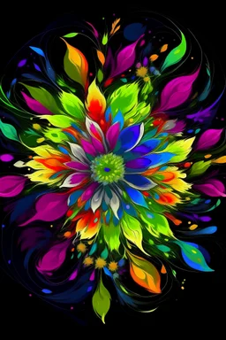 celestial Multi Color center of attention salvia flower vector Painting