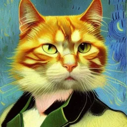 Portrait of a cat by Van Gogh