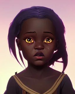 Portrait of a sweet dark skinned toddler witch girl with long dark hair