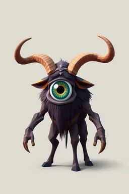 hi poly Stampeding One big eye in the middle like a kyclope Minotaur T pose just the character and simple background