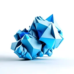 abstract 3d shape; blue colour #01284E; white background