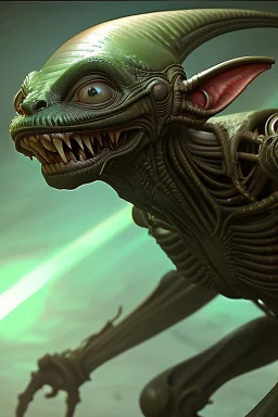 Alien malevolent goblin,scifi, perfect composition, super detailed, 8k, high quality, intricate details, highly detailed