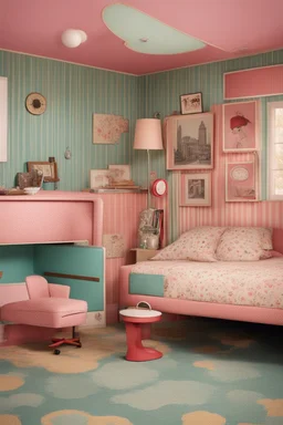 A vintage room embodying the essence of the 1950s