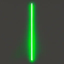 Photorealistic lightsaber with green glow