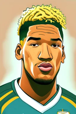 Joelinton Cassio de Lira Brazilian football player ,cartoon 2d