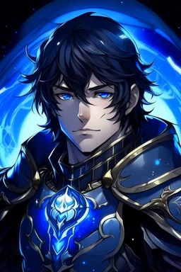 Galactic strong man knight of sky deep blue eyed blackhaired vessel