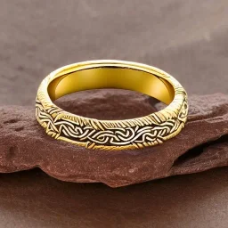 ruby ring with braided gold, celtic ring, nordic ring, viking ring, engraved carved band, runes, men's jewellery