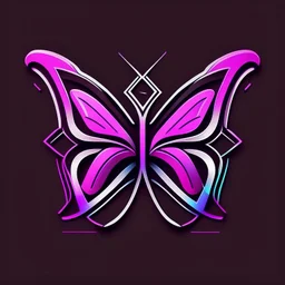 symetry!!, butterfly!!, logo, NFT, colorful, cyberpunk, neon punk, curves, lines, simple, gradient, creative