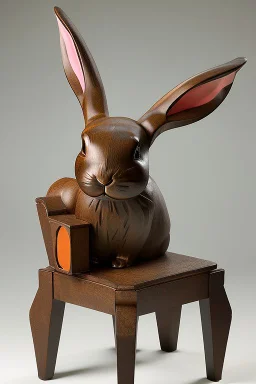 A rabbit shaped arm chair.