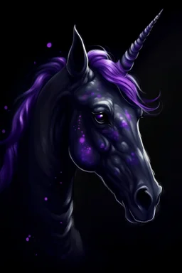 scary black, purple unicorn