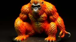 An orange colored lightning elemental gorilla painted by Karl Wiener