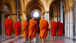 monks in cathedral