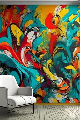 an abstract mural art for wallpaper