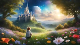 Dans son monde doux, l'enfant rêveur s'égare, Parmi les fleurs, les étoiles et le ciel clair. Son regard innocent, ses pensées envoûtées, Dans un univers de beauté, à jamais émerveillé. Il imagine des châteaux dans les nuages, Des licornes jouant dans les prés sauvages. Ses rêves sont comme des contes de fées, Où chaque instant est un trésor à apprécier. Son cœur pur bat au rythme de l'imagination, Dans un océan de joie et de fascination. Car c'est dans ses rêves qu'il trouvera l'infini.