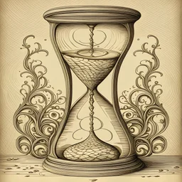 hourglass drawn in medieval style