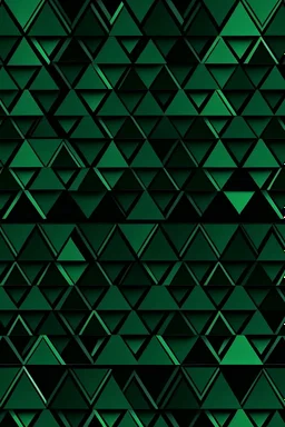 geometric shapes : dark green to black triangular pattern on black background, vector format, bold lines