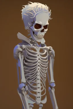 8k animation image of an attractive skeleton boy, dressed in trendy hoody, in the style of tim burton