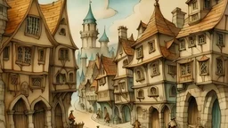 /imagine prompt: picturesque town in the desert, Early Middle Ages, painted by Anton Pieck