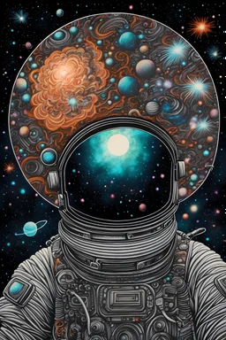Space, stars, nebula, gases+Exploding from head by #dualexposure, hyperdetailed intricate elaborate fine art