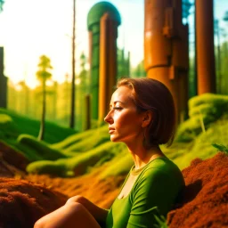 woman relaxing in the forest