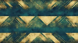 Hyper Realistic Green, Navy-Blue & Golden Abstract Retro Grunge-Pattern-Texture