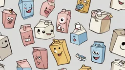 cartoon milk carton dancing