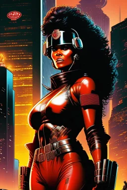 [2000 AD (1977)] The streets of Mega City One were alive with the constant hum of activity, but in the midst of the chaos, a figure stood tall and resolute. Halle Berry, part of the judges' team, commanded attention as she surveyed the sprawling metropolis. The helmet, a symbol of authority and unwavering justice, rested firmly on Berry's head, obscuring her features but amplifying the aura of power that surrounded her. The citizens of Mega City One couldn't help but be drawn to her presence, in