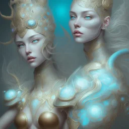 sango fantasy, fantasy magic, intricate, sharp focus, illustration, highly detailed, digital painting, concept art, matte, artgerm and paul lewin and kehinde wiley, masterpiece sexy lips Asian lady body turquoise space lady space sea