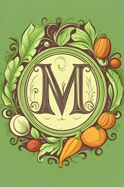 quiero un logo las iniciales "MAS" con un marco de verduras