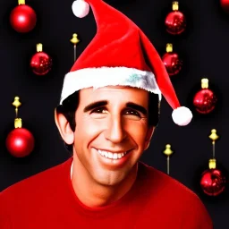 Arthur fonzarelli, elf hat, fonz, older, fonzie, xmas background, ears, green