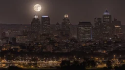 moon with city