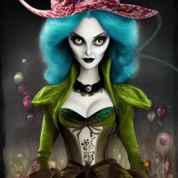 extrem tim burton style and disney style of an old and extrem malicious stepmother, sharp focus, sneaky eyes, old face