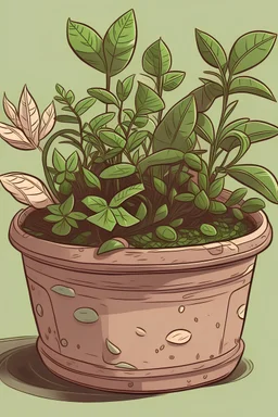 vieux pot de plante style lofi