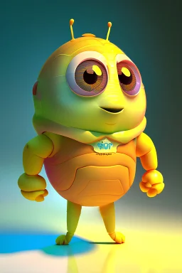 cute happy Bee,Pixar,Disney,Concept art,3D digital art,Maya 3D,ZBrush central 3D shading,bright colored background,radial gradient background,cinematic,Reimagined by industrial light and magic