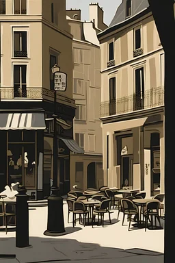 a loose paris urban scene among the outdoor cafes ala george ault
