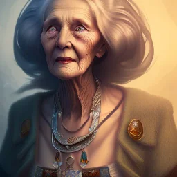 fantasy art, book cover, beautiful old woman that almost ate a cookie from hell