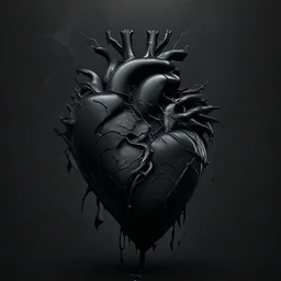 Black heart in the chest
